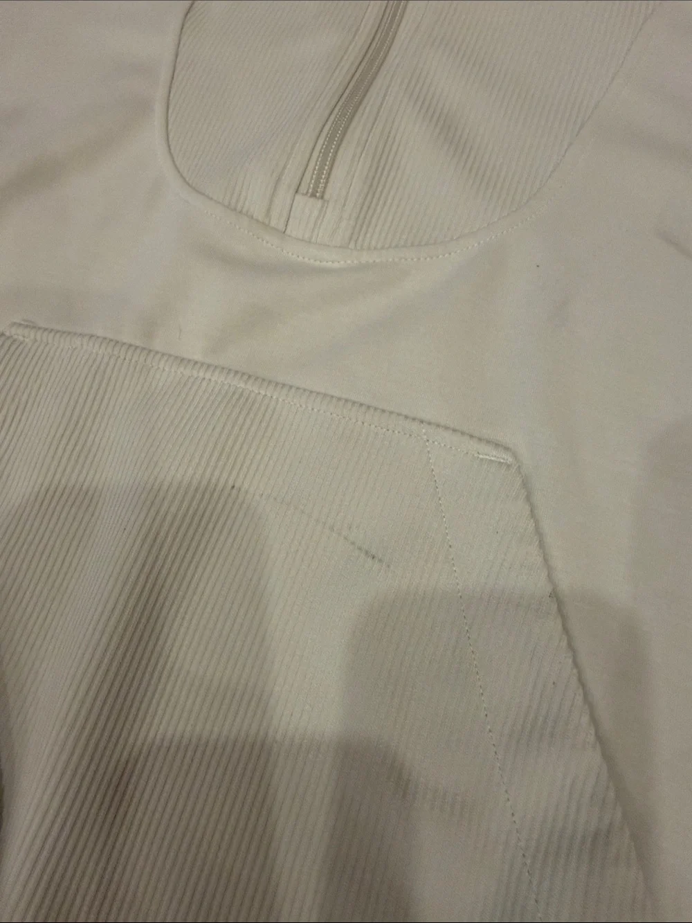 Women's White Half-Zip Funnel Neck Pullover